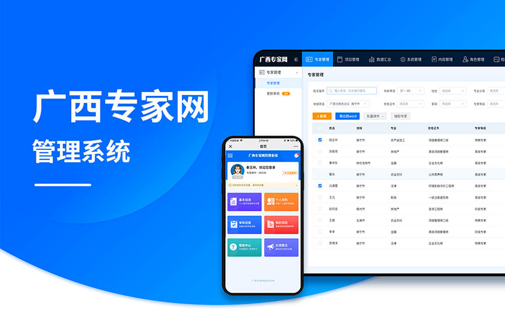 广西专家网管理系统开发项目案例